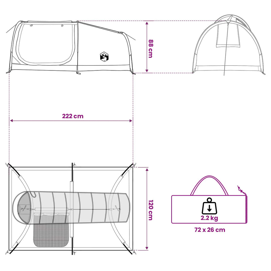 Hiking Tent Waterdicht 1-persoons 1-Persoons Groen