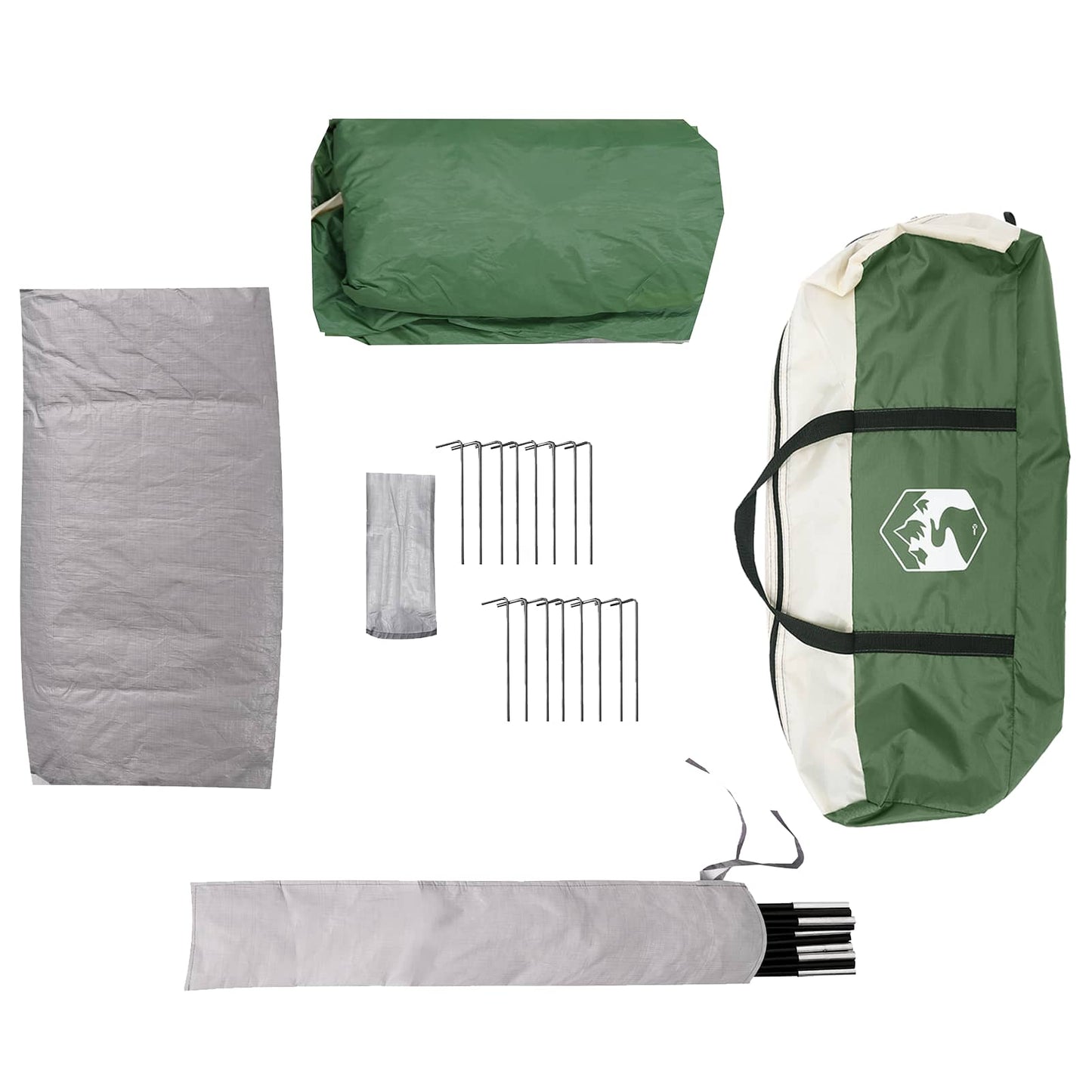 Tunnel Tent met Waterdichte Regenhoes 10-persoons Groen