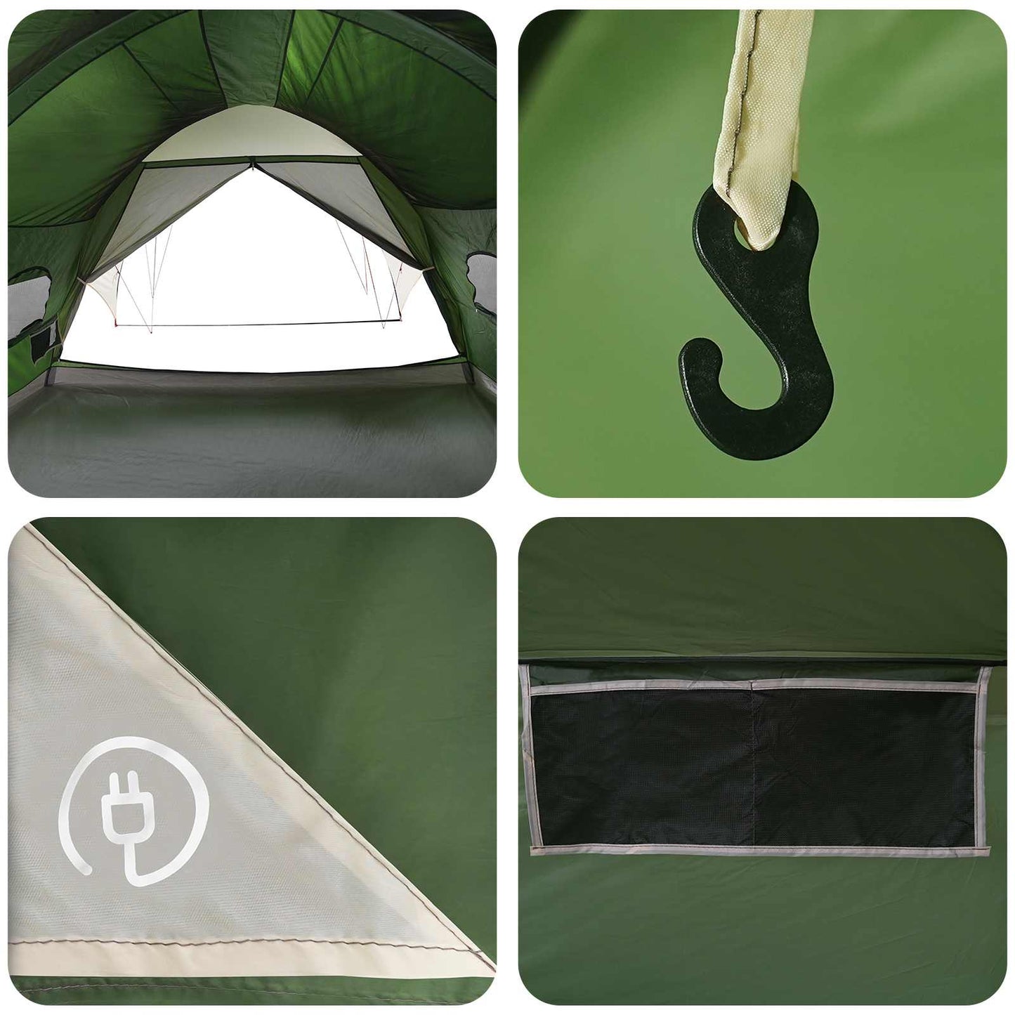 Tunnel Tent met Waterdichte Regenhoes 10-persoons Groen
