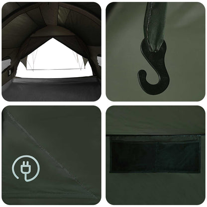 Tunnel Tent met Waterdichte Regenhoes 10-persoons Legergroen