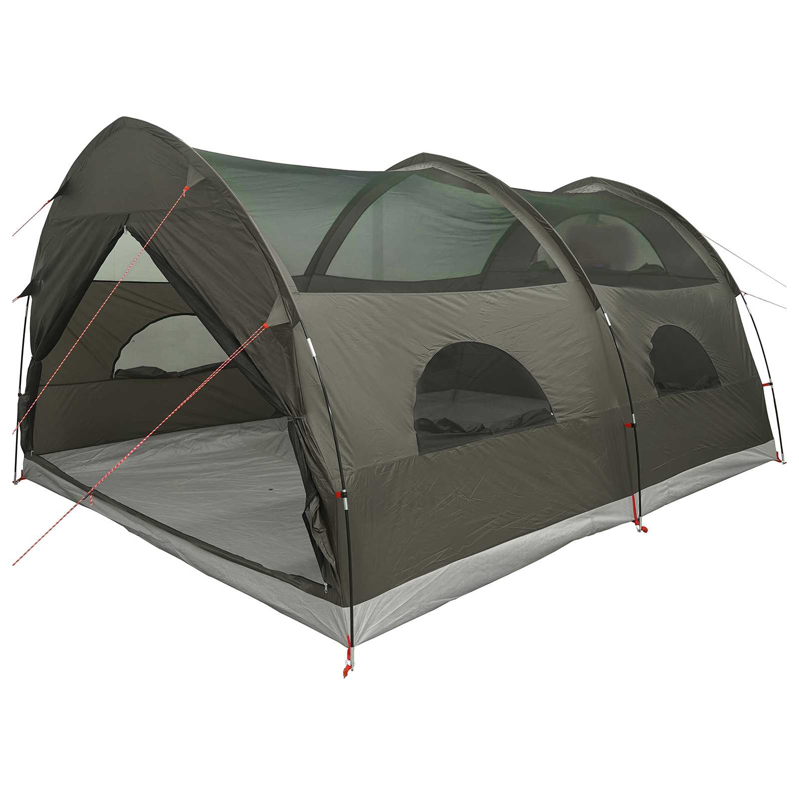 Tunnel Tent met Waterdichte Regenhoes 10-persoons Legergroen