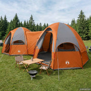 Gezinstent 14 personen 718x328x218 cm waterdicht grijs oranje