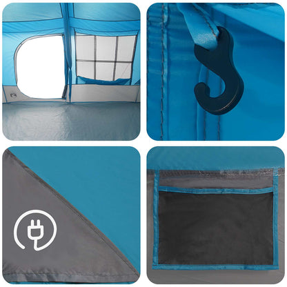 Gezinstent met regenzeil waterdicht 9-persoons Blauw