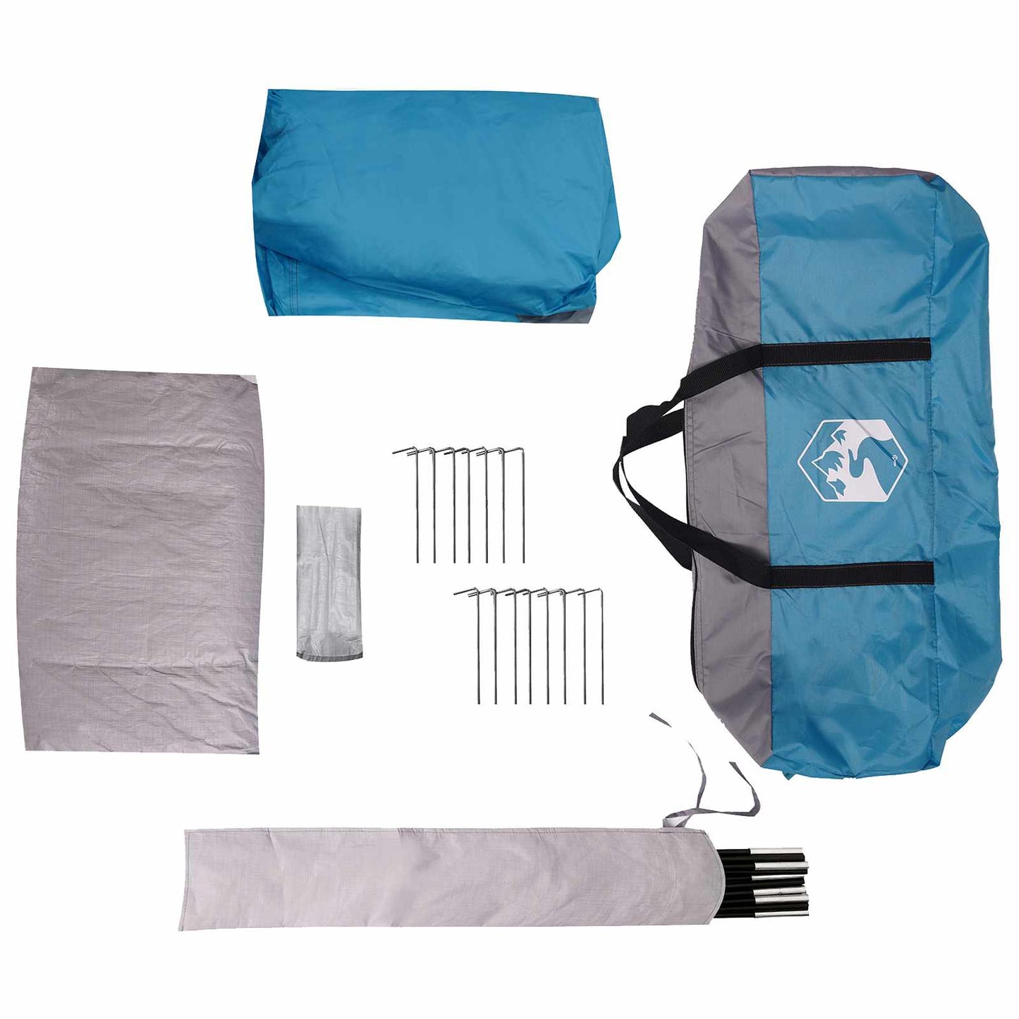 Trekkingtent met waterdichte regenfly 10-persoons Blauw