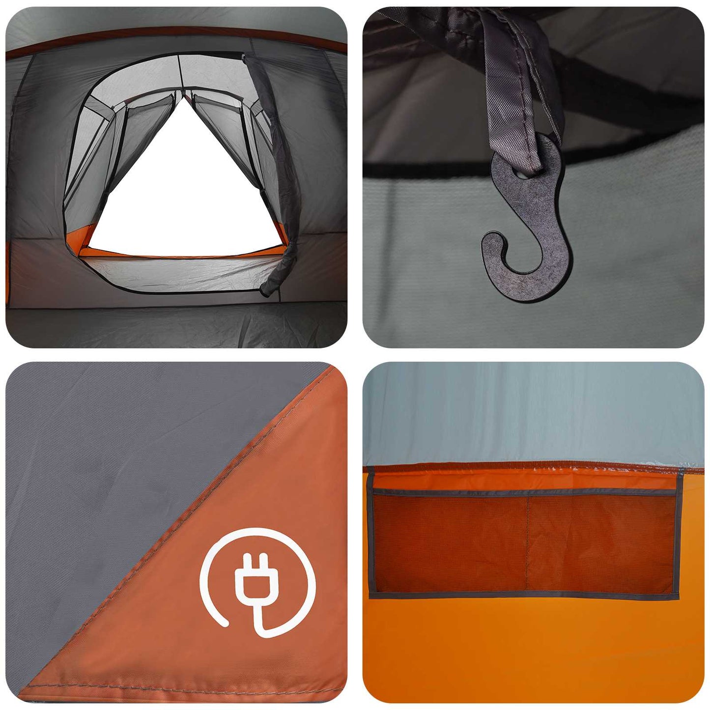 Trekkingtent met waterdichte regenfly 10-persoons