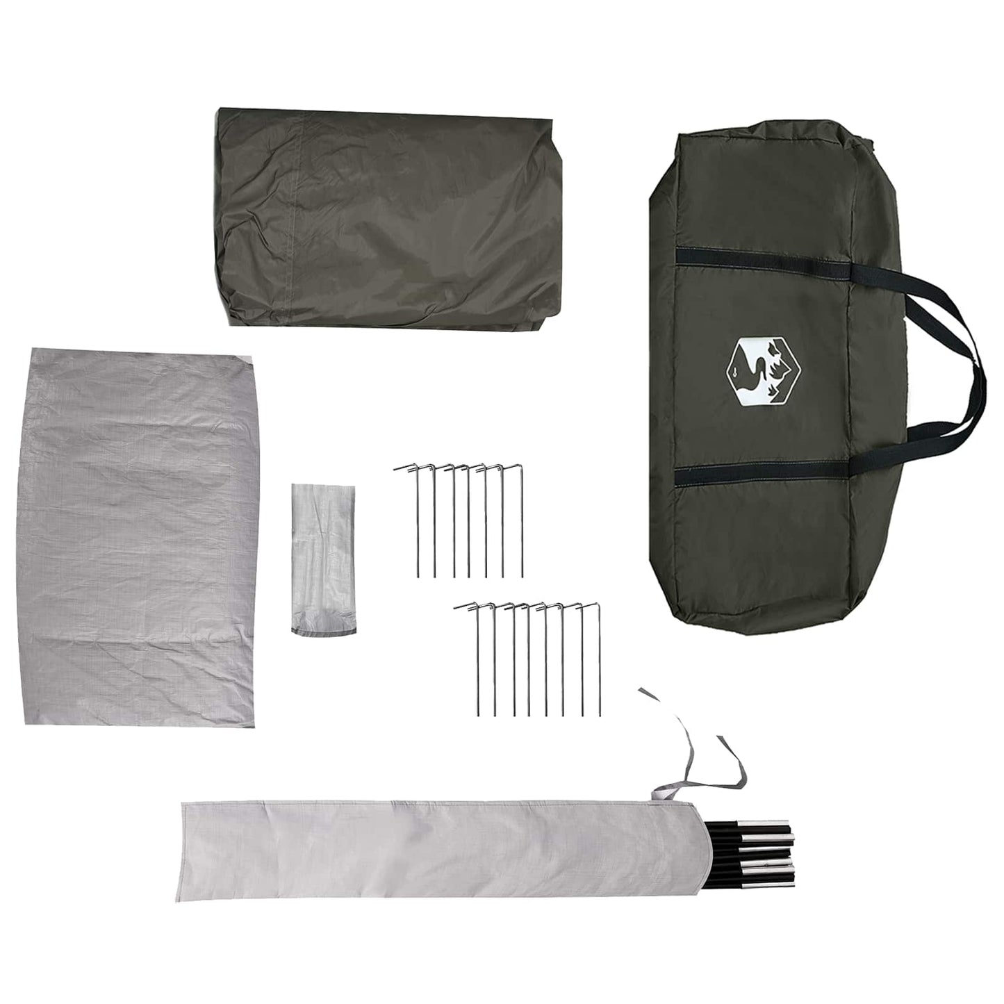 Trekkingtent met waterdichte regenfly 10-persoons Legergroen