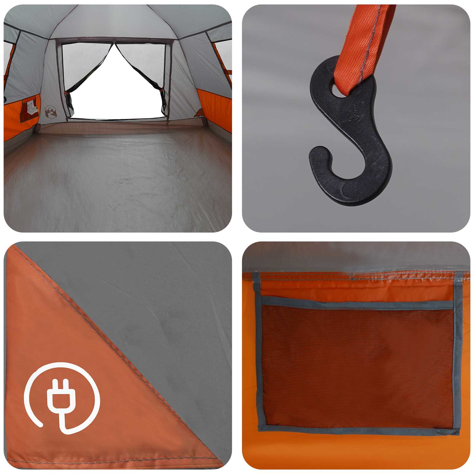Instant Tent Water-resistant 2-persoons Grijs en Oranje