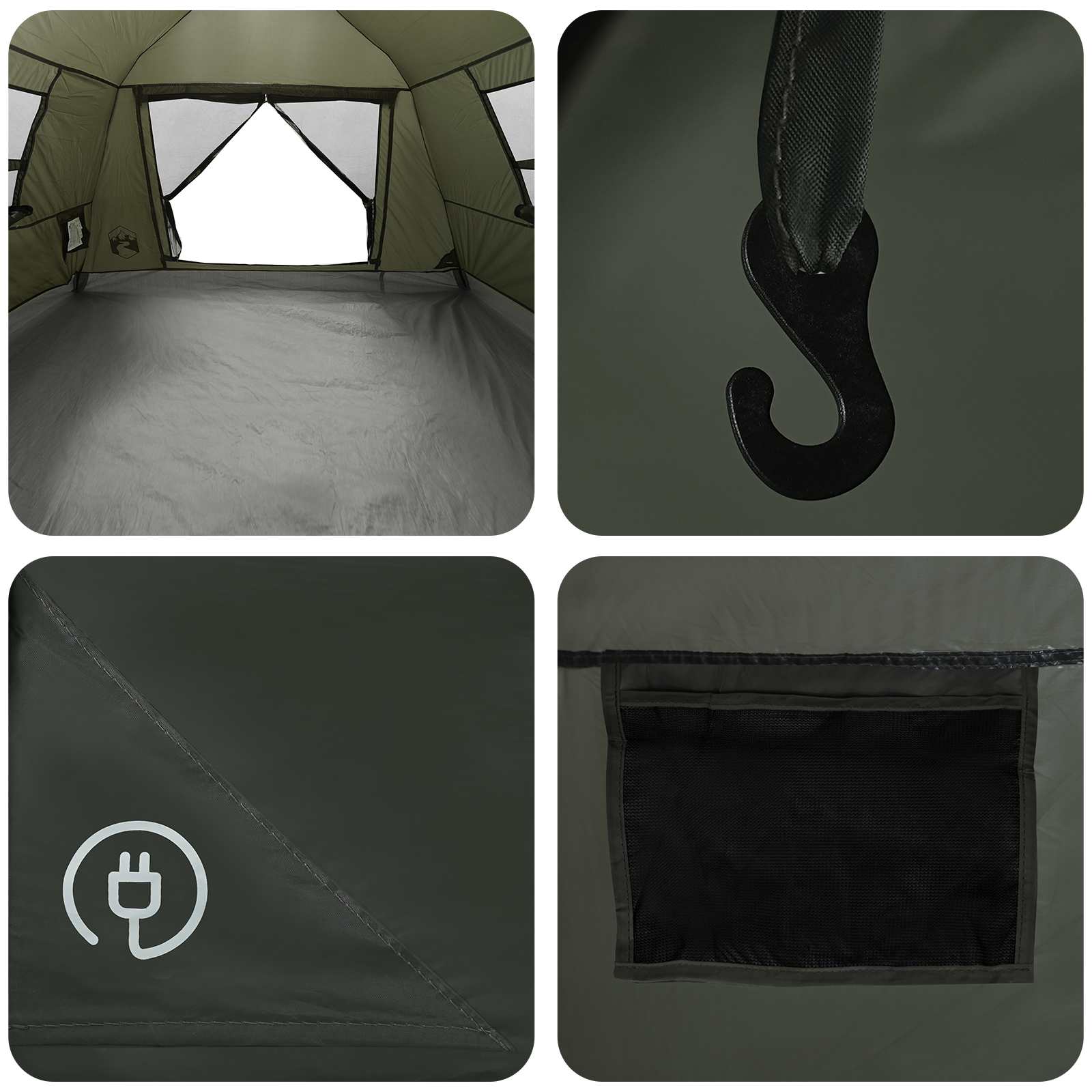 Instant Tent Water-resistant 2-persoons Legergroen