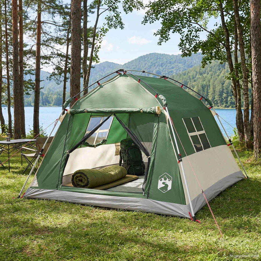 Instant Tent Water-resistant 3-persoons 3-persoons Groen