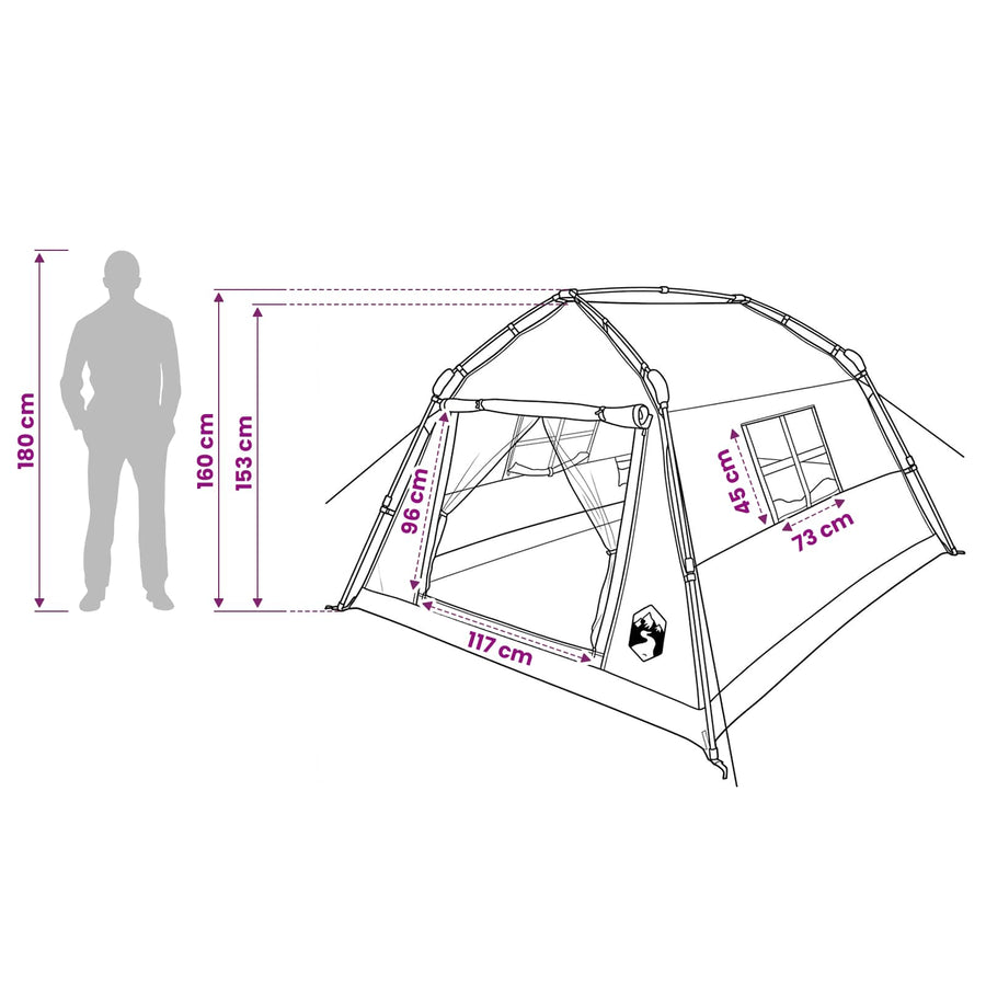 Instant Tent Water-resistant 3-persoons 3-persoons Groen