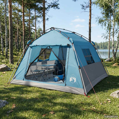 Instant Tent Water-resistant 3-persoons Blauw
