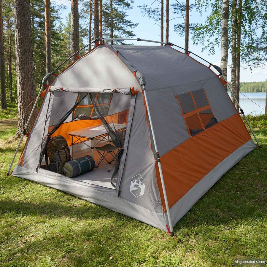 Instant Tent Water-resistant 3-persoons Grijs en Oranje