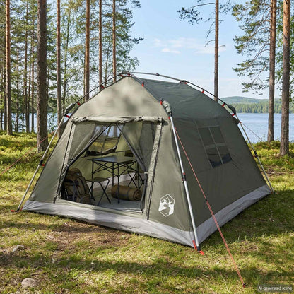 Instant Tent Water-resistant 3-persoons Legergroen