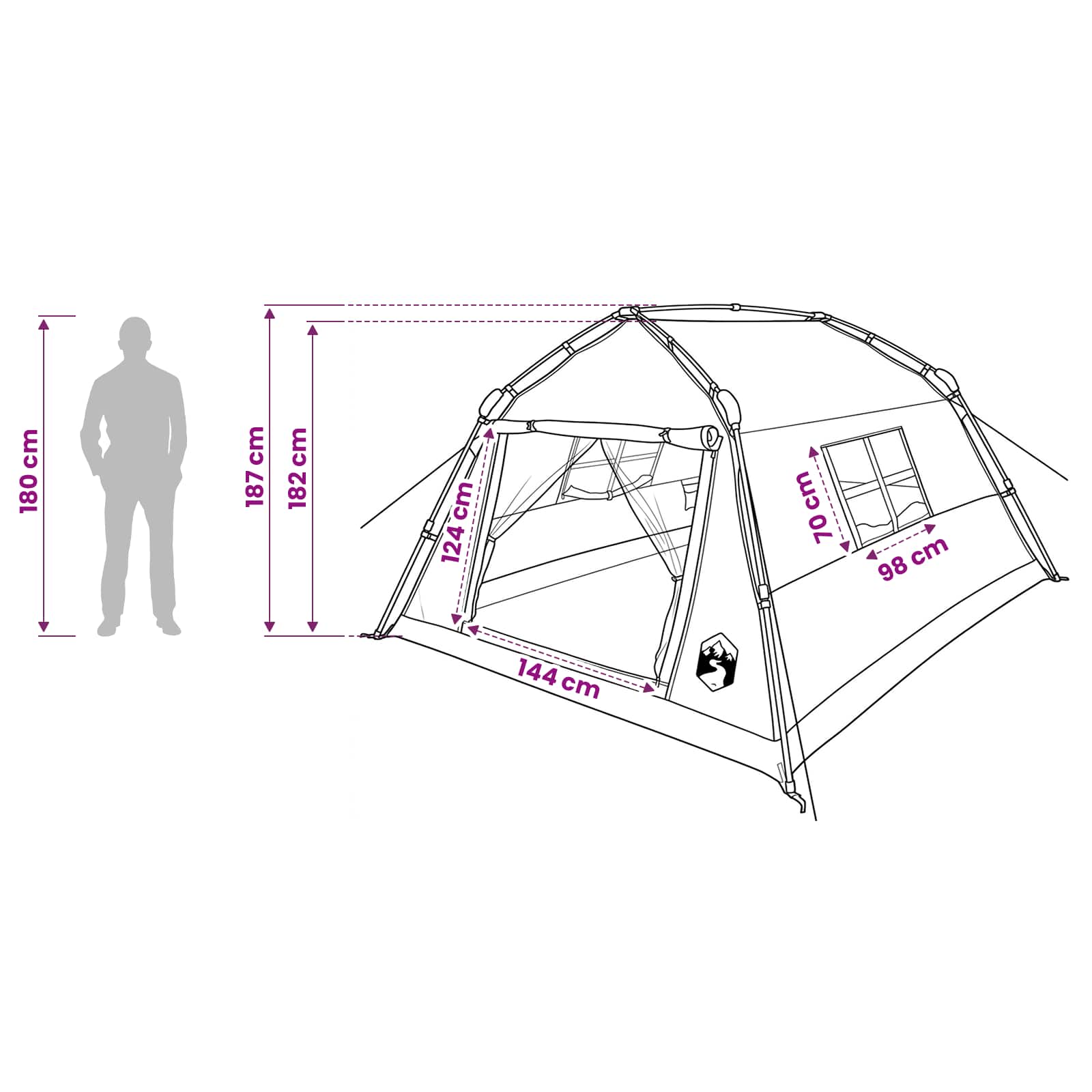 Instant Tent Water-resistant 4-persoons Groen