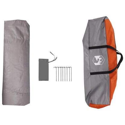 Instant Tent Water-resistant 4-persoons Grijs en Oranje