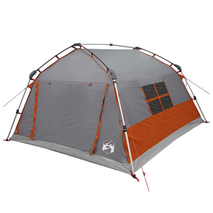 Instant Tent Water-resistant 4-persoons Grijs en Oranje