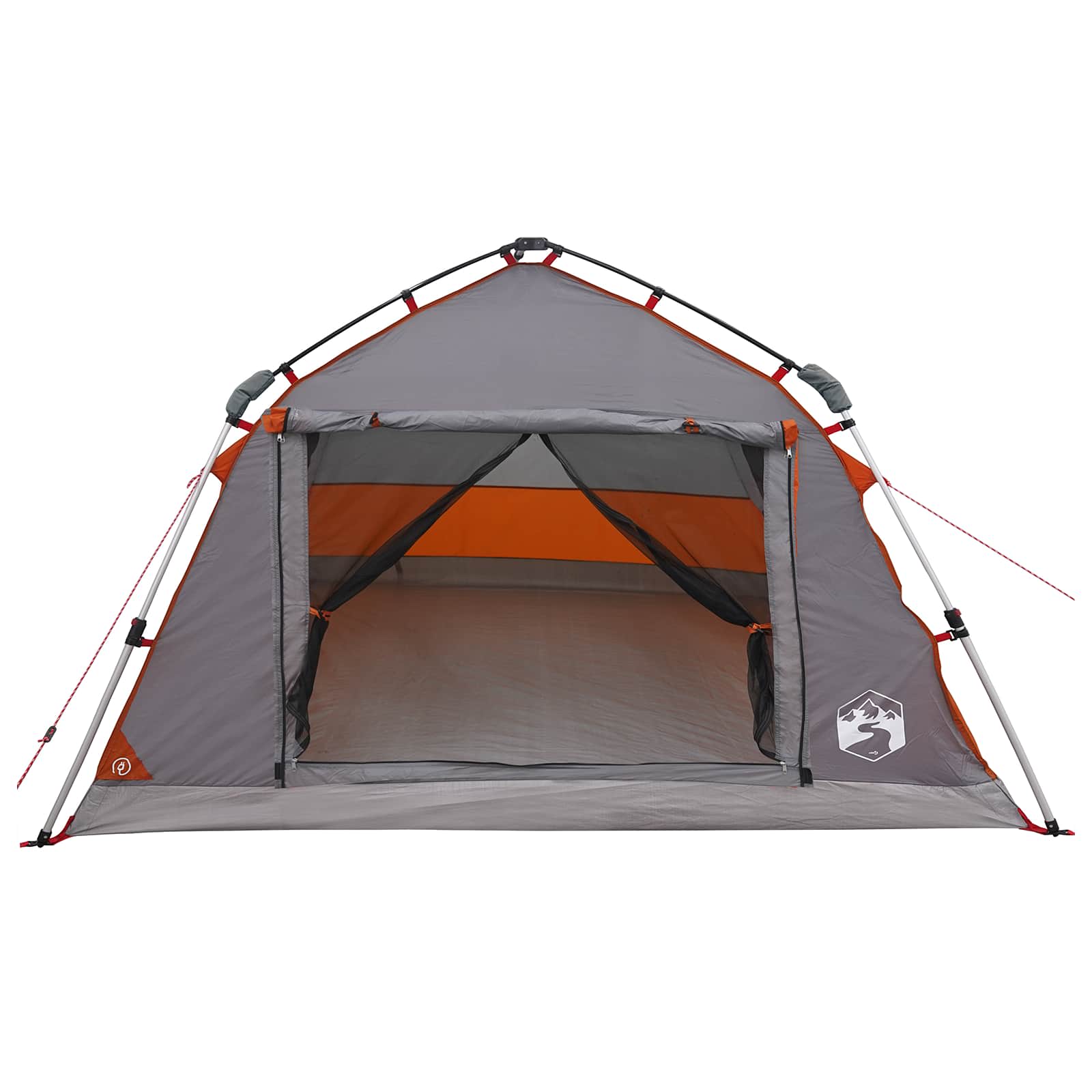 Instant Tent Water-resistant 4-persoons Grijs en Oranje