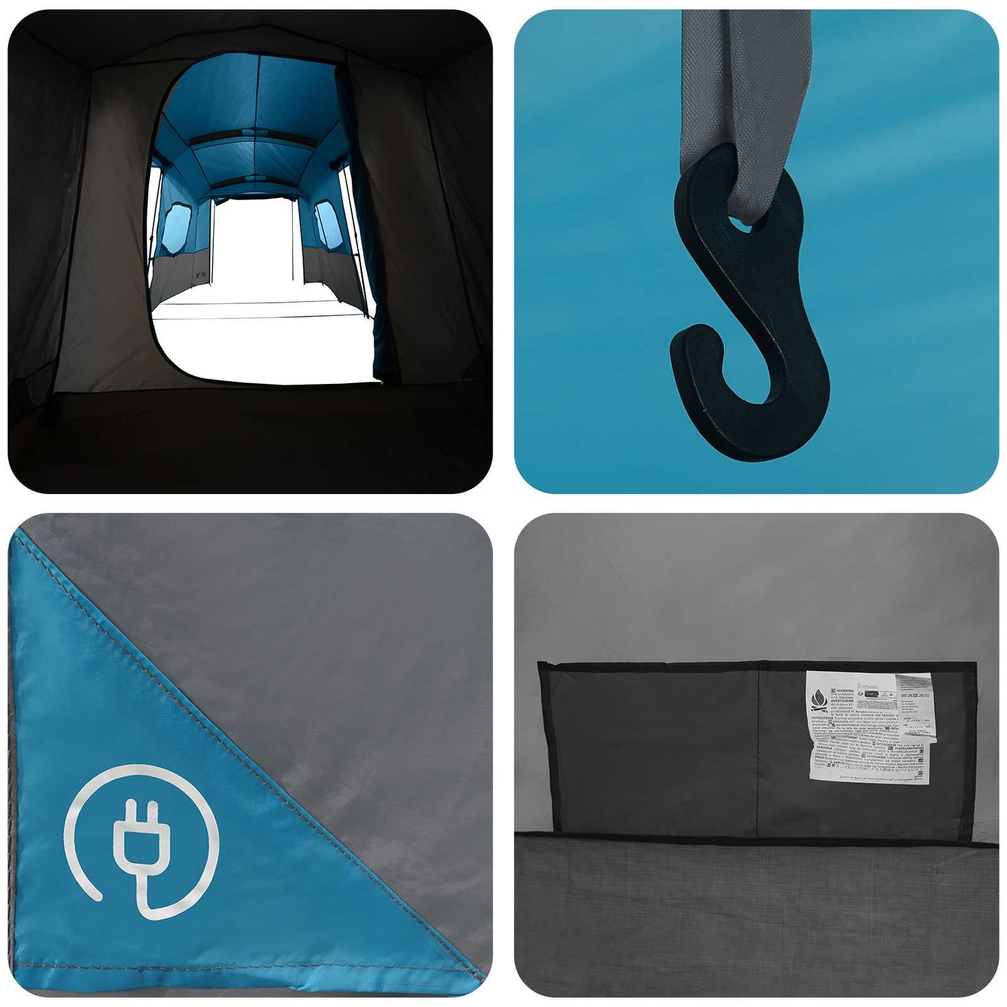 3-persoons 3-persoons Blauw 185T Polyester met PU Coating