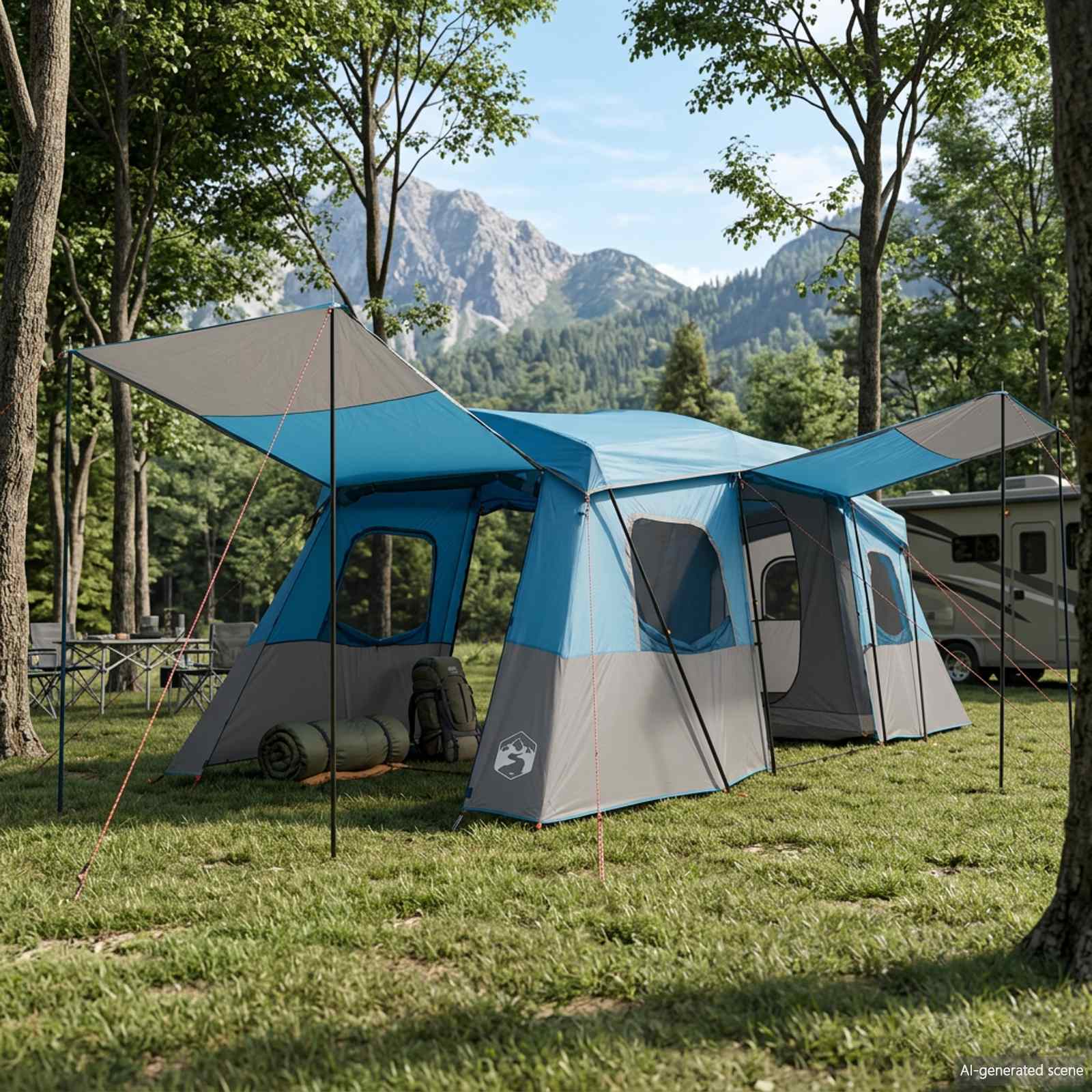 3-persoons 3-persoons Blauw 185T Polyester met PU Coating