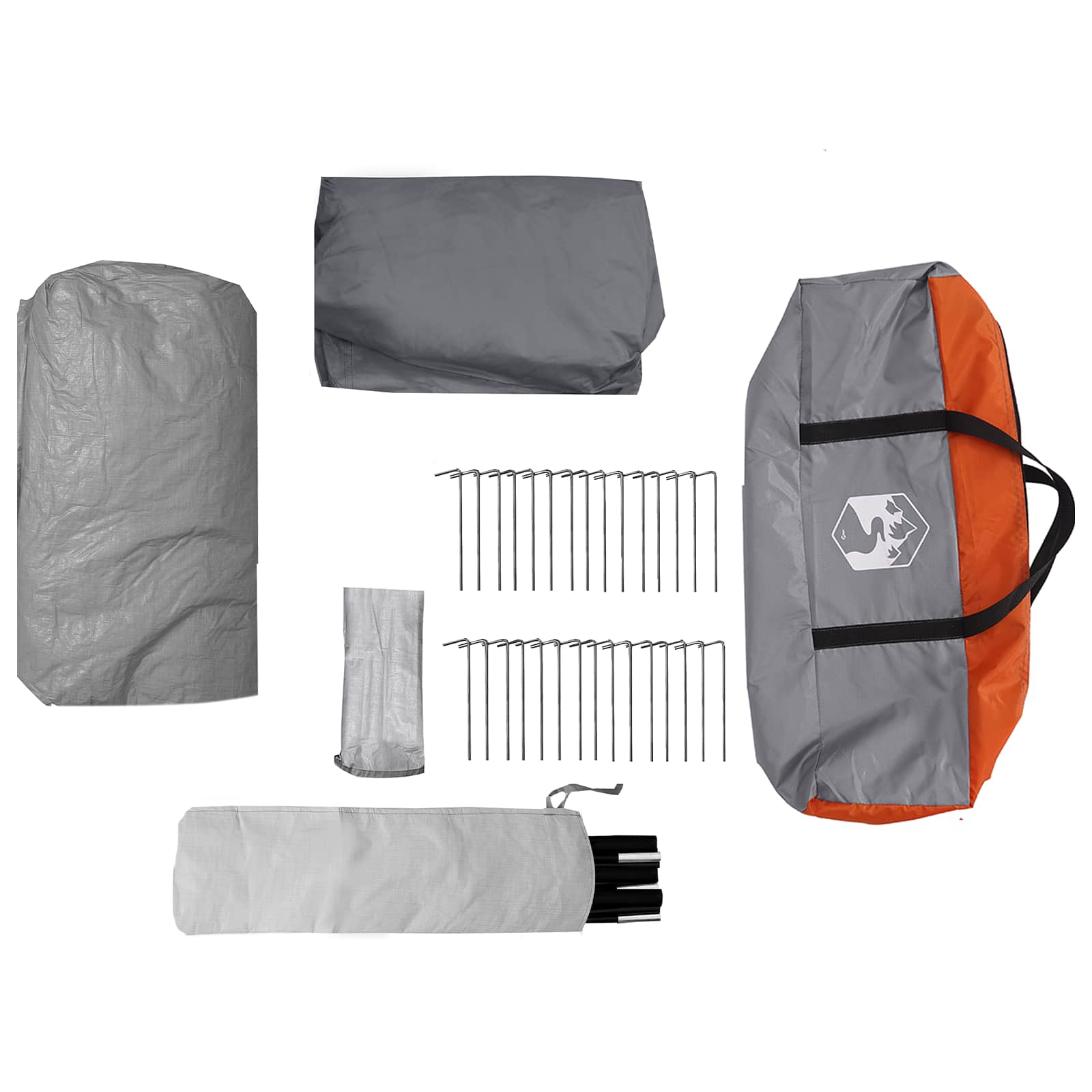 3-persoons Grijs en Oranje 185T Polyester met PU Coating