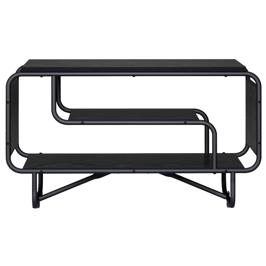TV-standaard 80 x 36 x 45 cm Zwart eiken Bewerkt hout