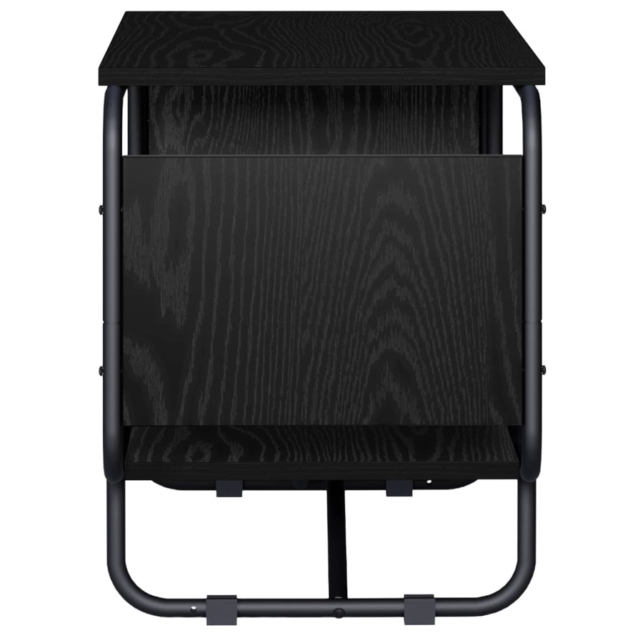 TV-standaard 80 x 36 x 45 cm Zwart eiken Bewerkt hout