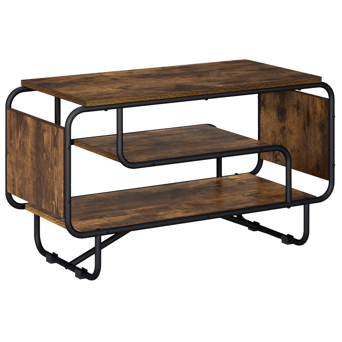 TV-standaard 80 x 36 x 45 cm Gerookt eiken Bewerkt hout
