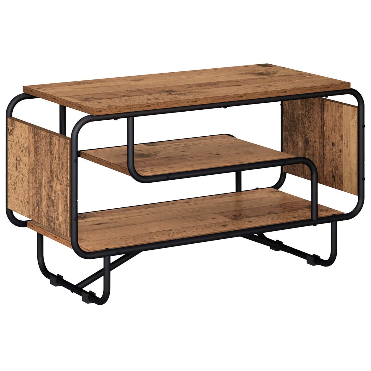 TV-standaard 80 x 36 x 45 cm Oud hout Bewerkt hout