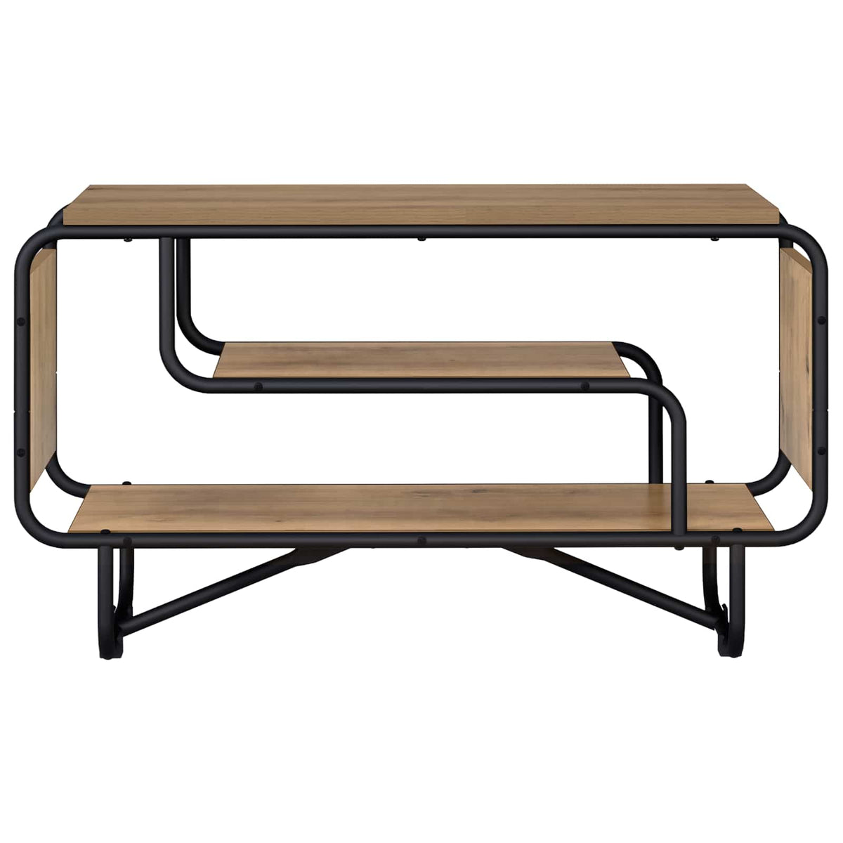 TV-standaard 80 x 36 x 45 cm Artisanaal eiken Bewerkt hout