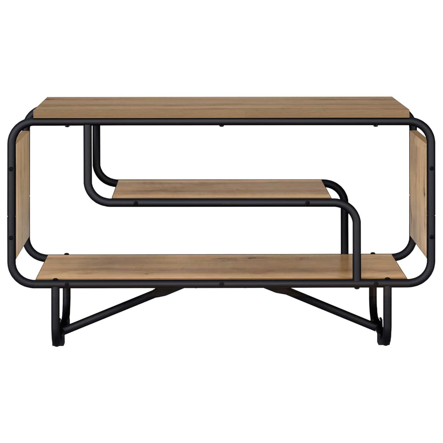 TV-standaard 80 x 36 x 45 cm Artisanaal eiken Bewerkt hout