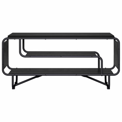 TV-standaard 98 x 36 x 45 cm Zwart eiken Bewerkt hout