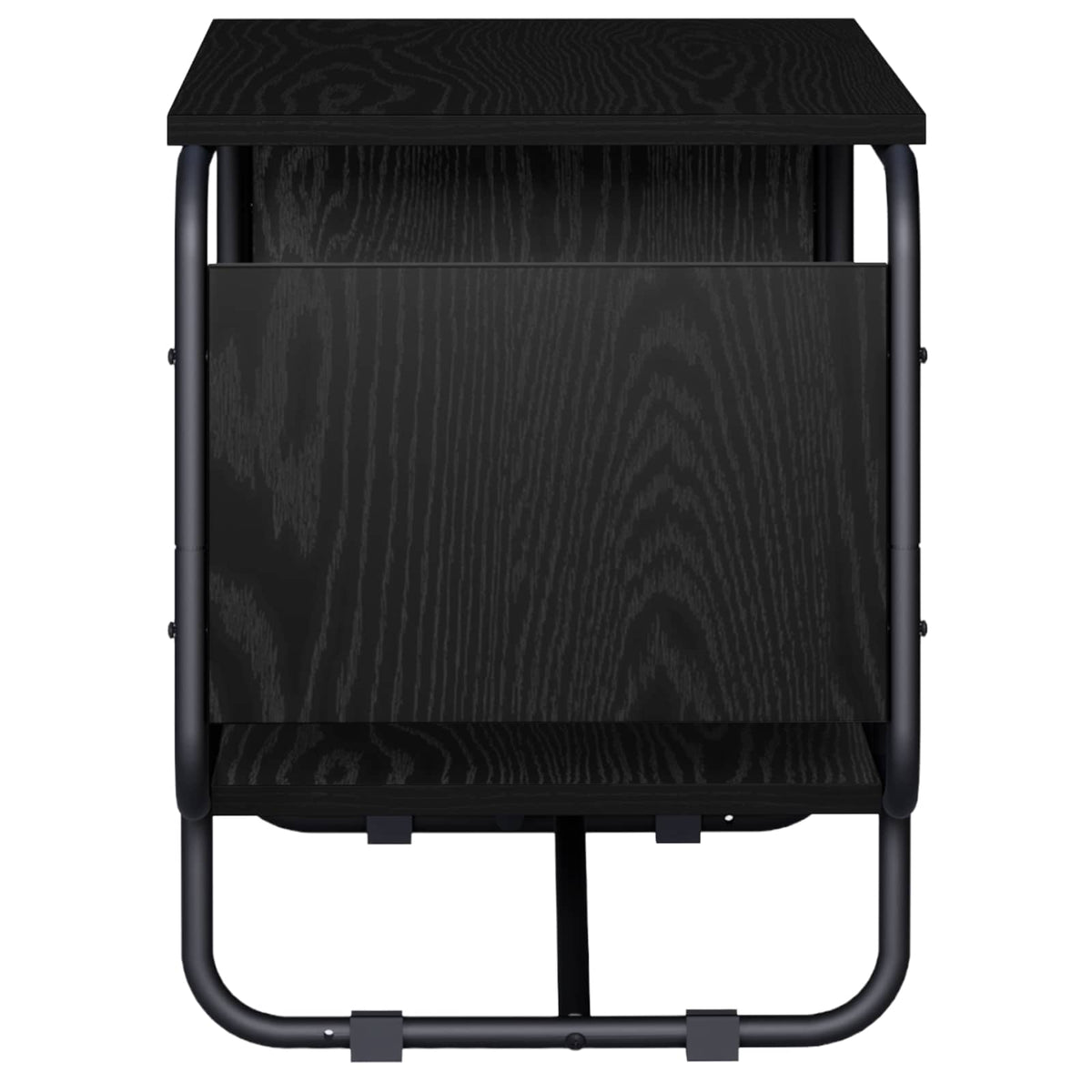 TV-standaard 98 x 36 x 45 cm Zwart eiken Bewerkt hout