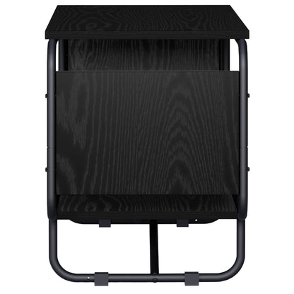 TV-standaard 98 x 36 x 45 cm Zwart eiken Bewerkt hout