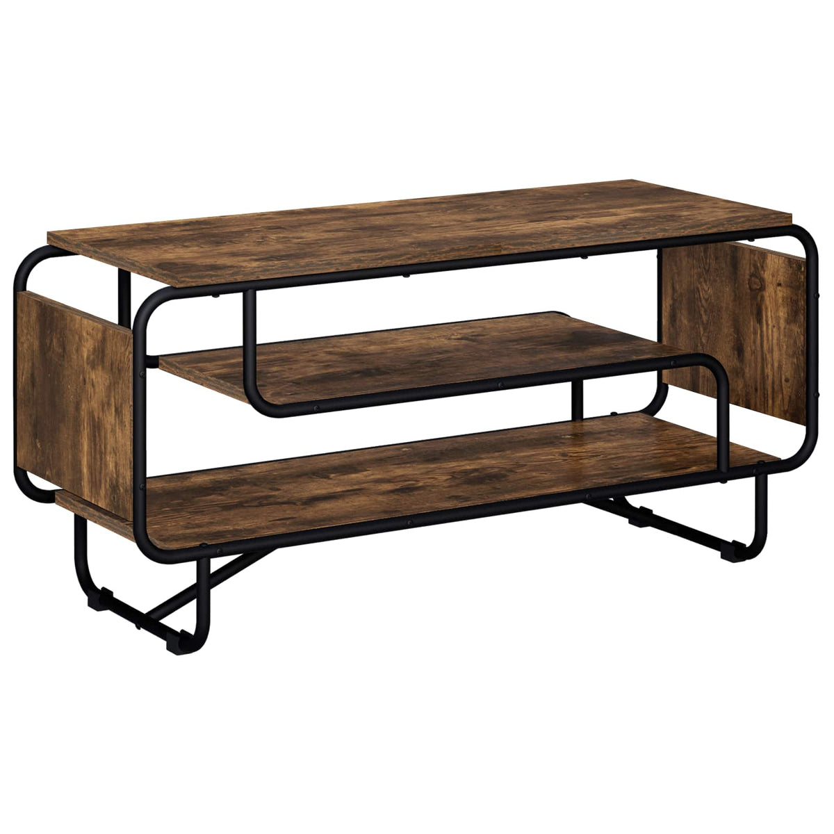 TV-standaard 98 x 36 x 45 cm Gerookt eiken Bewerkt hout