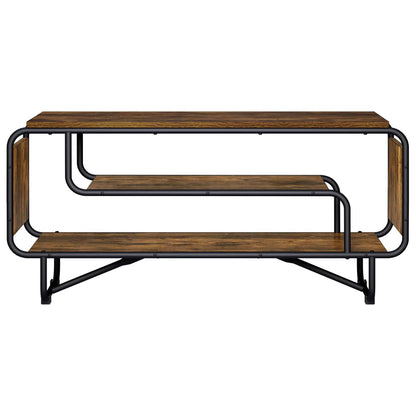 TV-standaard 98 x 36 x 45 cm Gerookt eiken Bewerkt hout