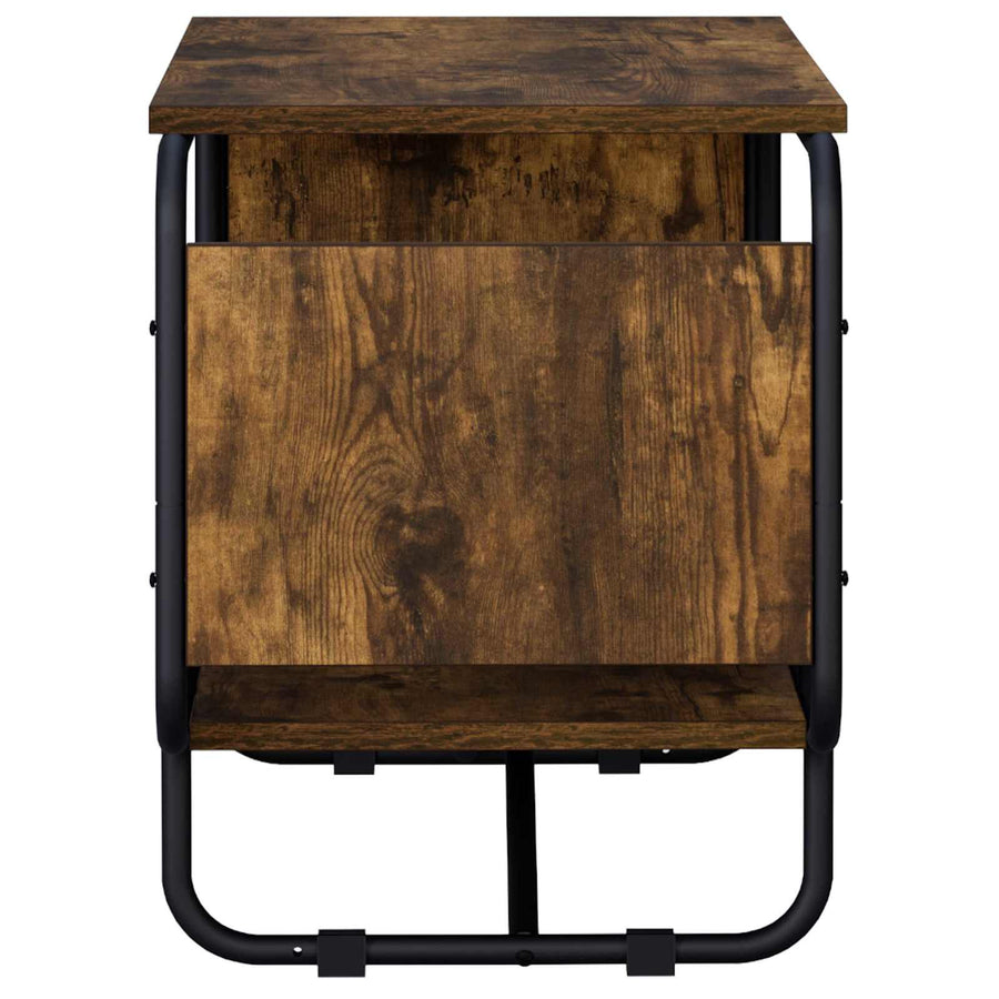 TV-standaard 98 x 36 x 45 cm Gerookt eiken Bewerkt hout