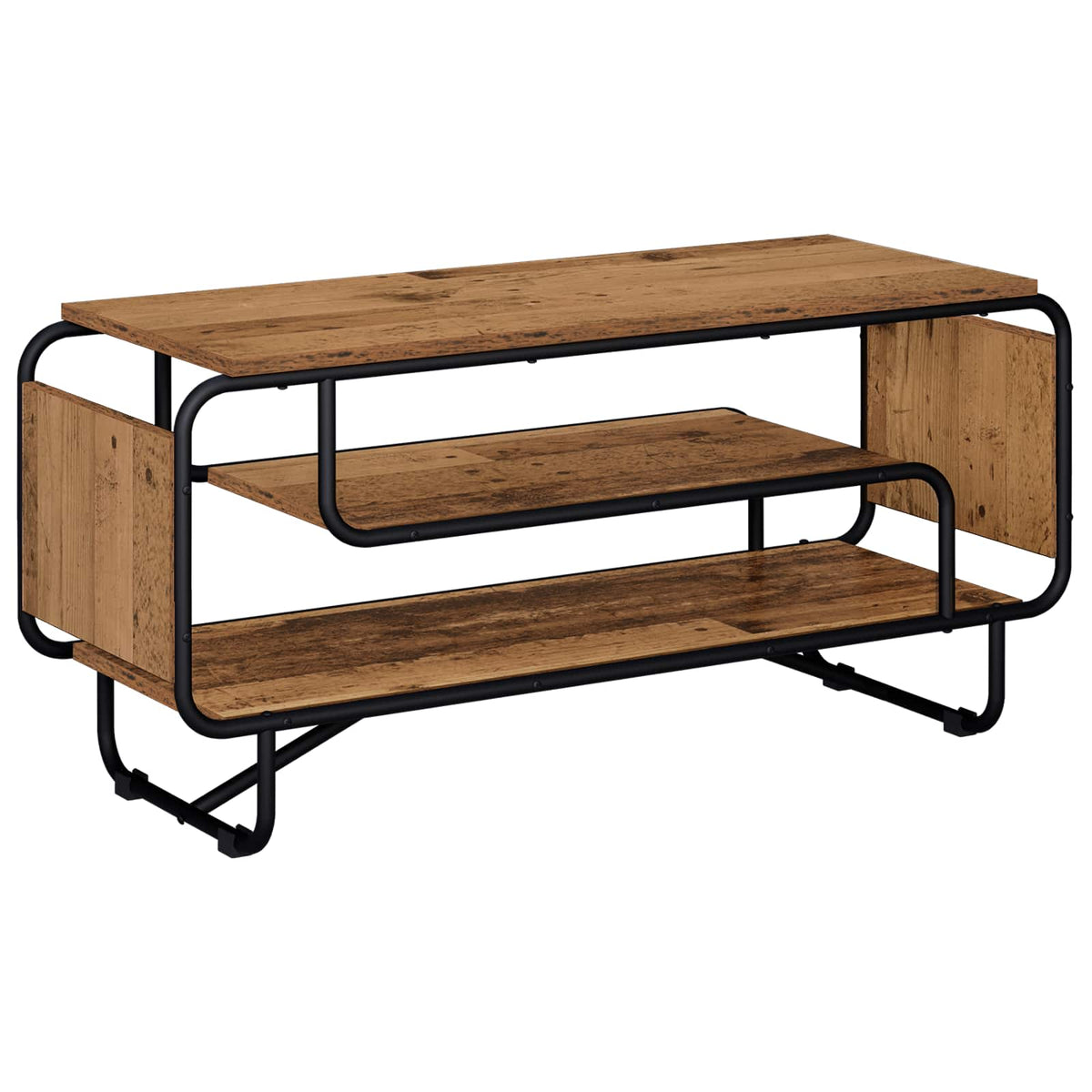 TV-standaard 98 x 36 x 45 cm Oud hout Bewerkt hout