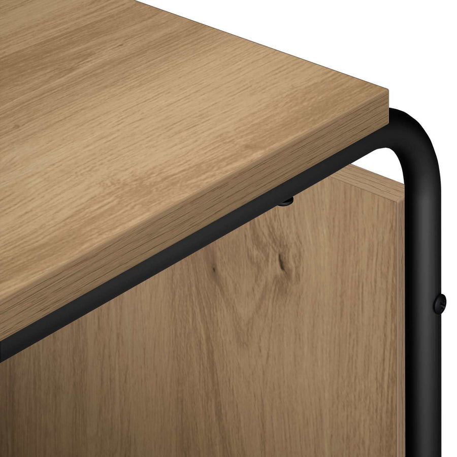 TV-standaard 98 x 36 x 45 cm Artisanaal eiken Bewerkt hout