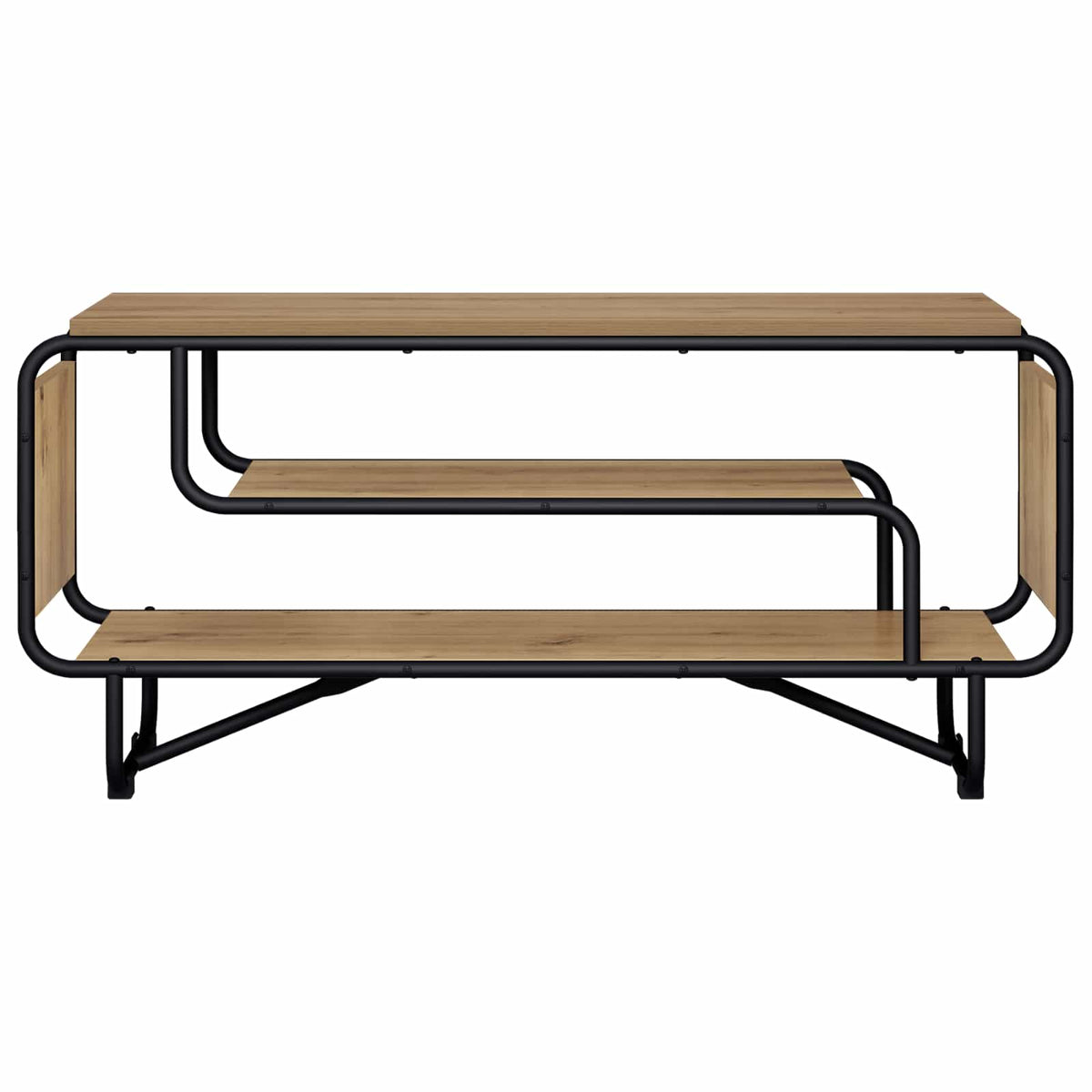 TV-standaard 98 x 36 x 45 cm Artisanaal eiken Bewerkt hout