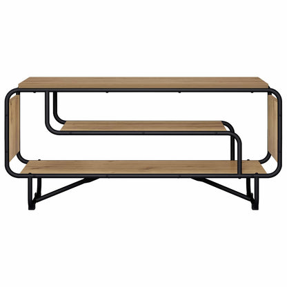 TV-standaard 98 x 36 x 45 cm Artisanaal eiken Bewerkt hout