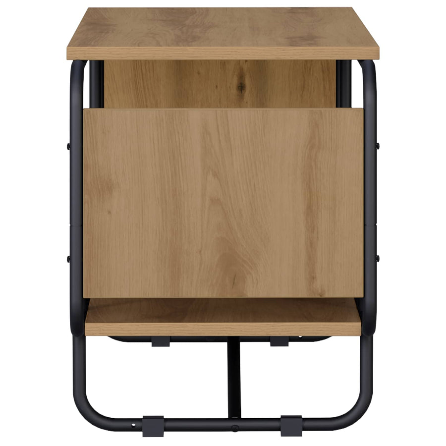 TV-standaard 98 x 36 x 45 cm Artisanaal eiken Bewerkt hout