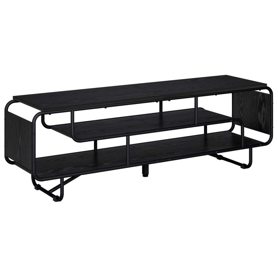 TV-standaard 140 x 36 x 45 cm Zwart eiken Bewerkt hout