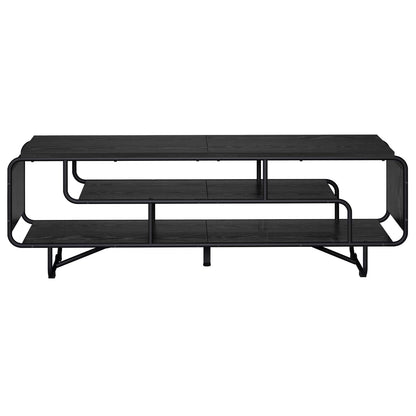 TV-standaard 140 x 36 x 45 cm Zwart eiken Bewerkt hout