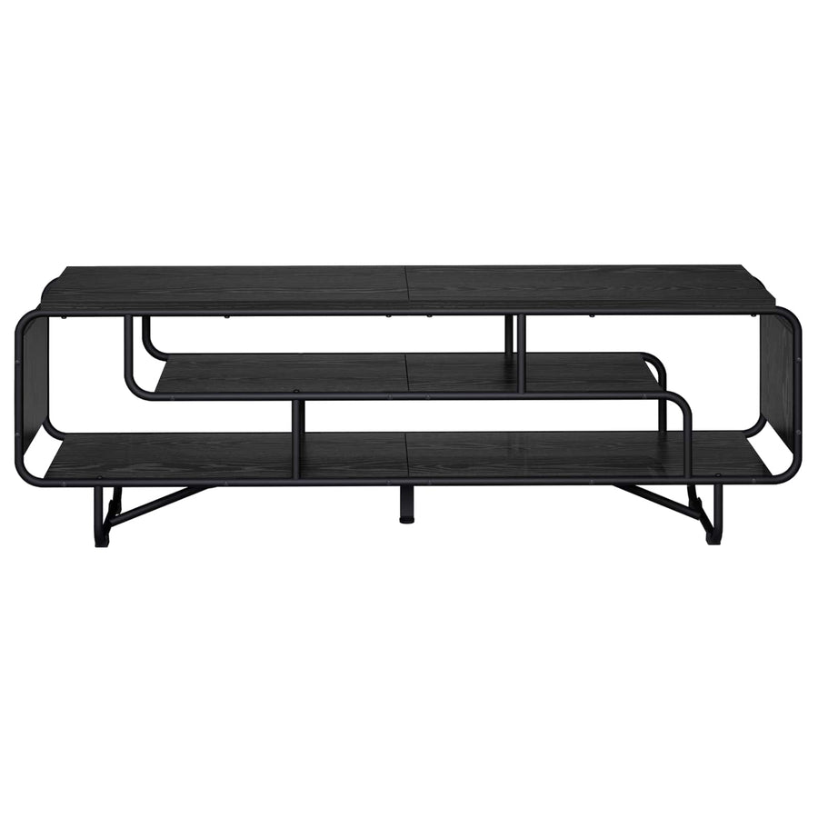 TV-standaard 140 x 36 x 45 cm Zwart eiken Bewerkt hout