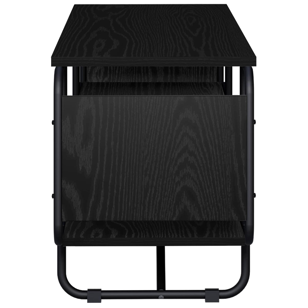 TV-standaard 140 x 36 x 45 cm Zwart eiken Bewerkt hout