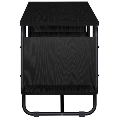 TV-standaard 140 x 36 x 45 cm Zwart eiken Bewerkt hout