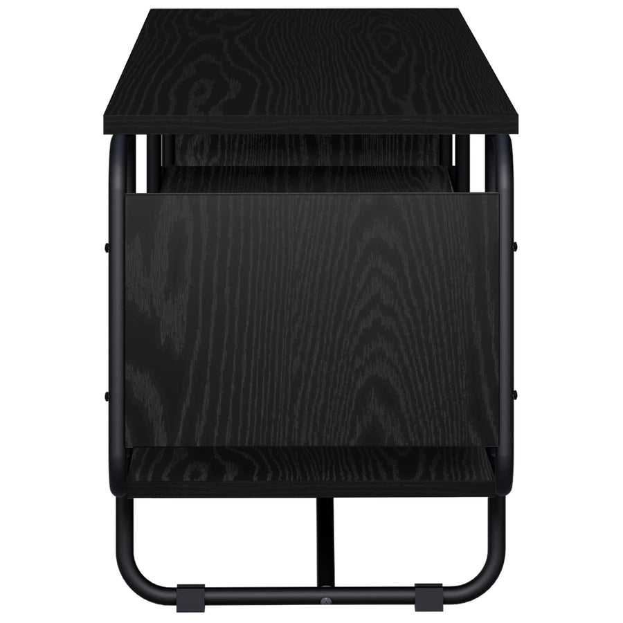 TV-standaard 140 x 36 x 45 cm Zwart eiken Bewerkt hout