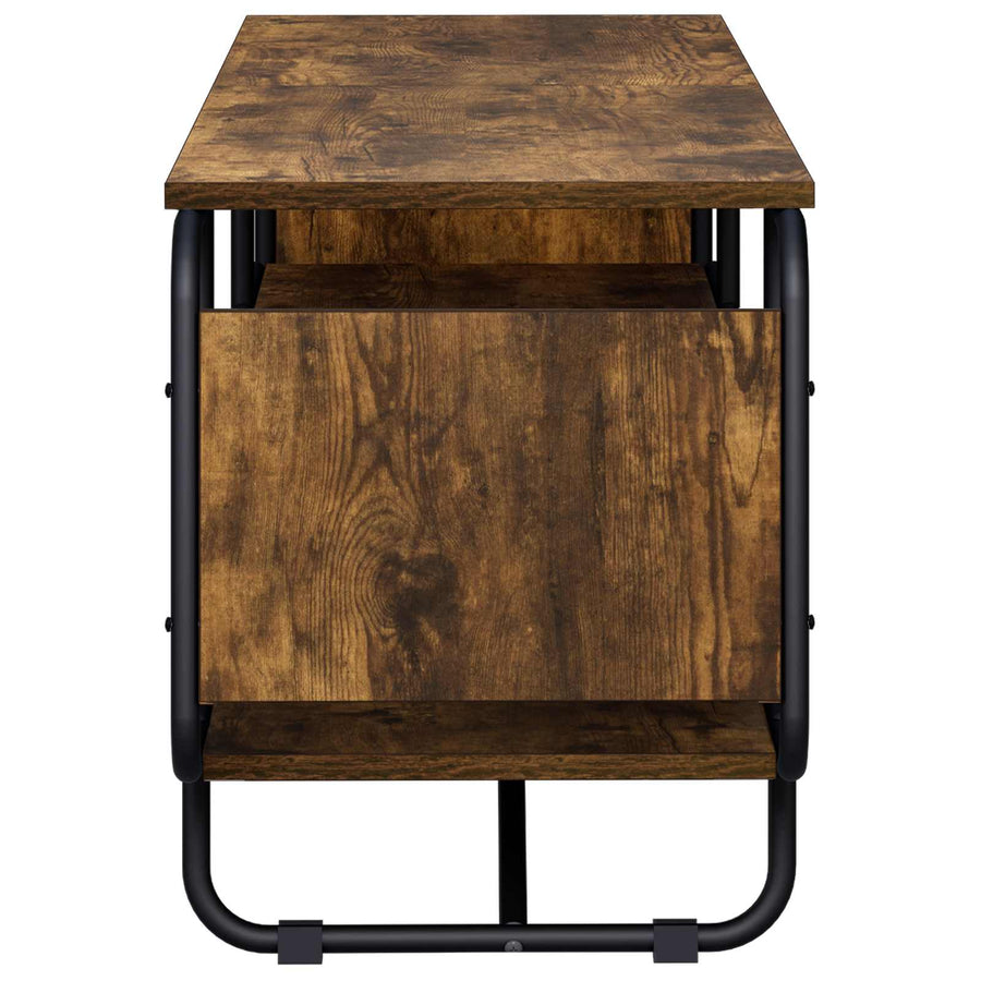 TV-standaard 140 x 36 x 45 cm Gerookt eiken Bewerkt hout