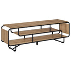 Tv-meubel 140x36x45 cm artisanaal eiken bewerkt hout