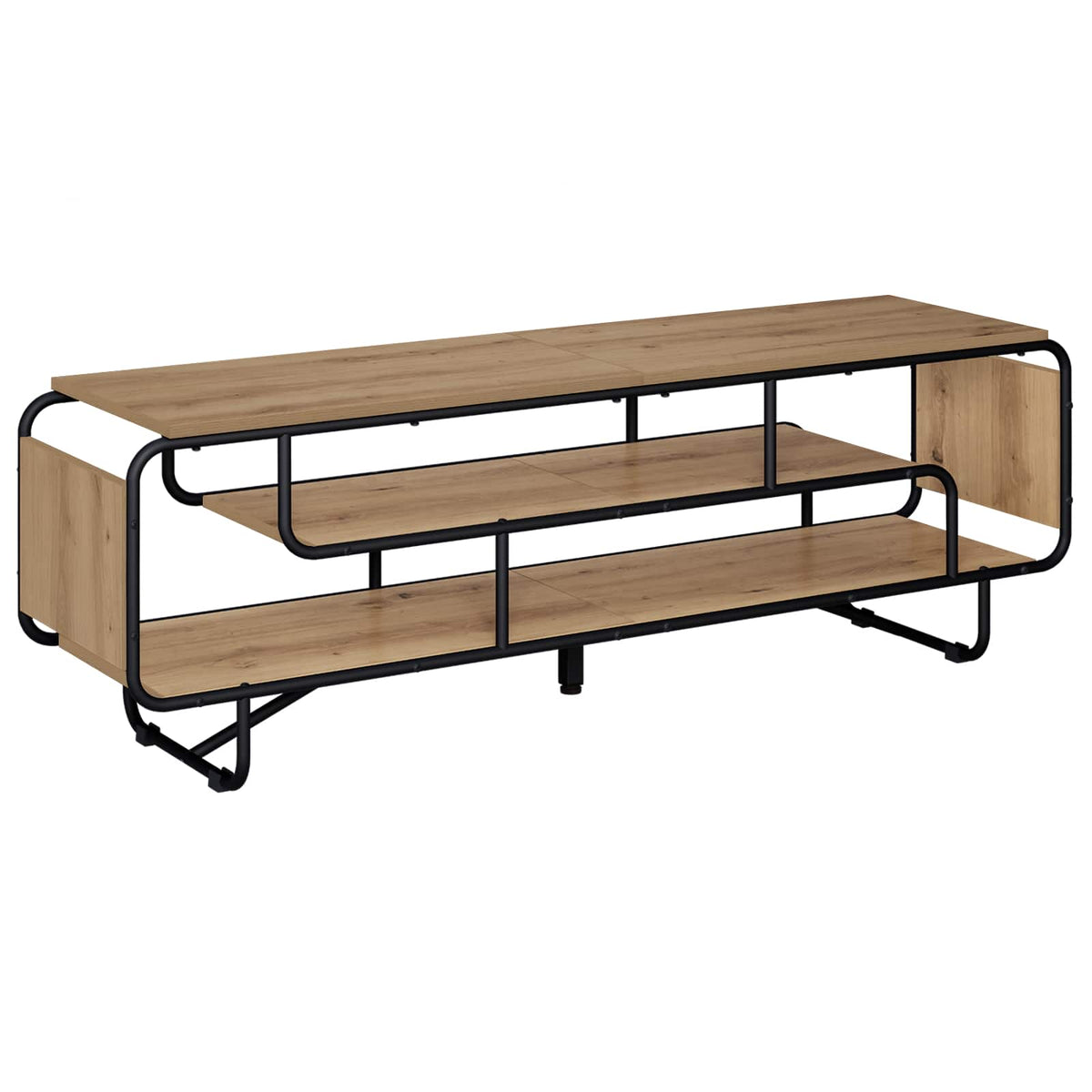 TV-standaard 140 x 36 x 45 cm Artisanaal eiken Bewerkt hout